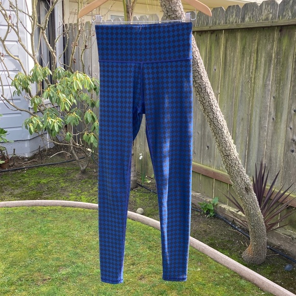 Terez navy and black check print duoknit super high band leggings - Picture 4 of 9